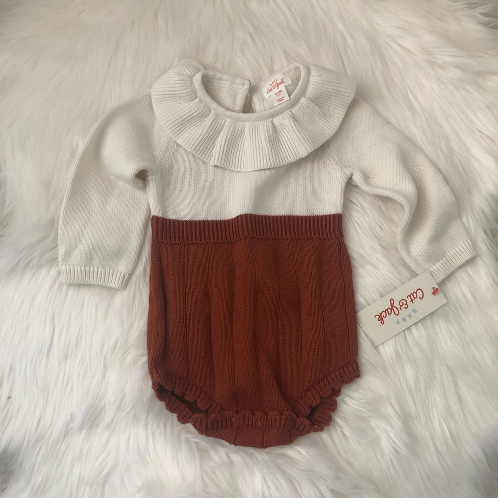 Cat & Jack Ruffle Collar Sweater Romper